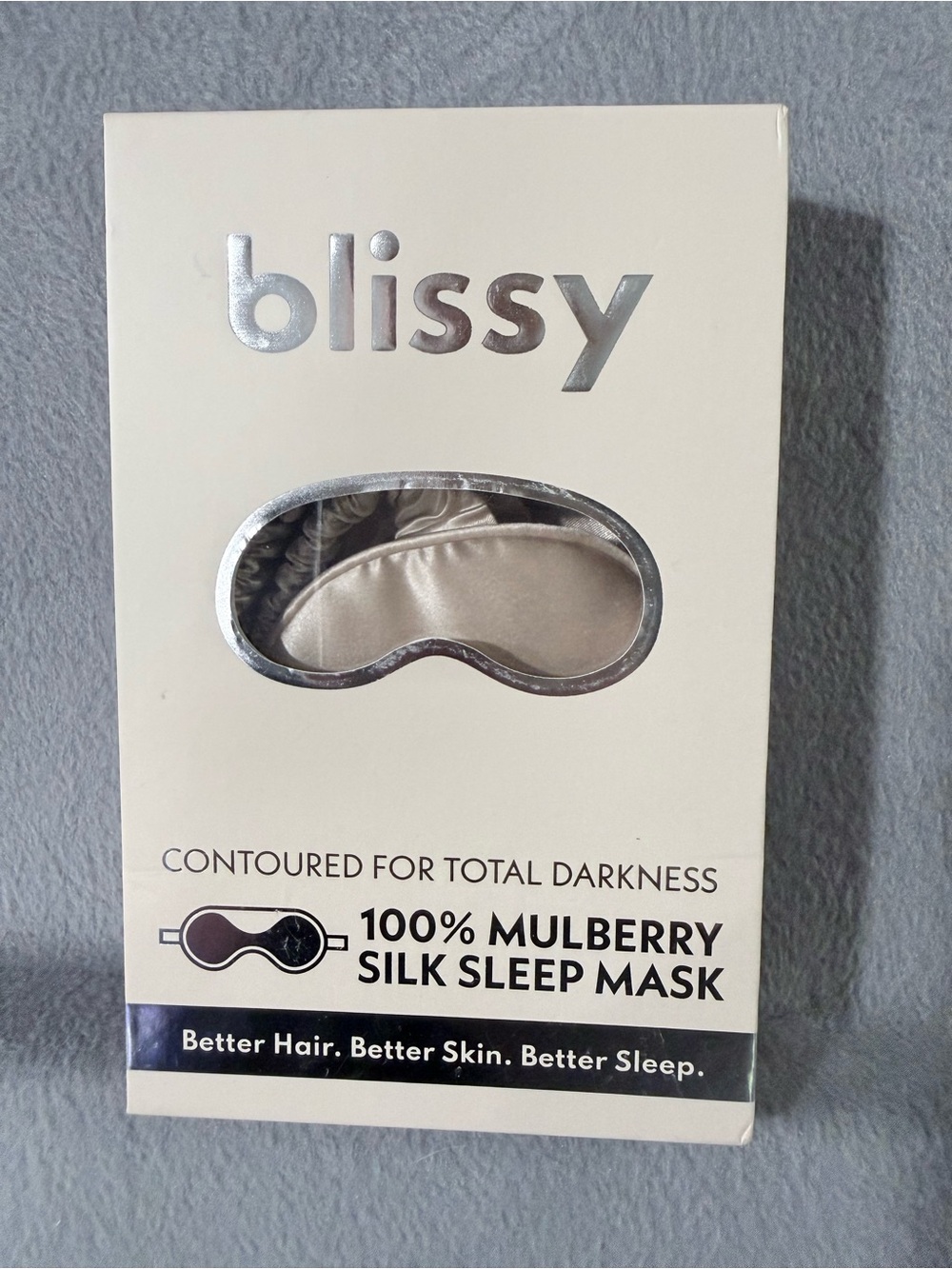 Blissy - 100% Mulberry Silk Sleep Mask in Champagne